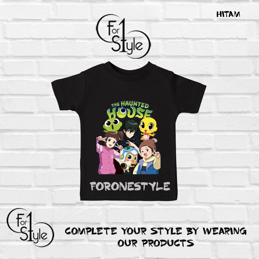 Kaos Baju Anak SHINBI HOUSE THE HAUNTED HOUSE Kaos Anime