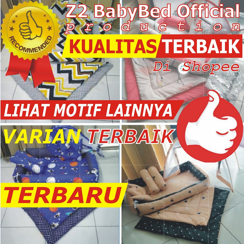 BEST-SELLER Kasur Bayi Kelambu dan-Bedcover Motif Archery x Polkadot-navy CBNK 029 PLUS NON FURING