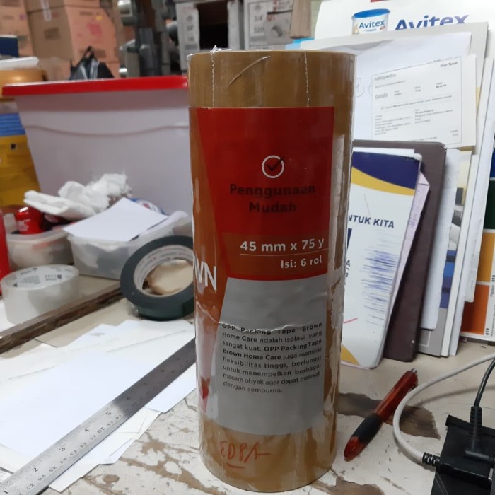 

Gaya Lakban Coklat Home Care Opp Packing Tape Masking Brown Bagus