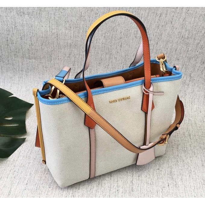 ✅ MURAH TOTE BAG✅ TORY BURCH KANVAS SMALL TRIPLE SALE