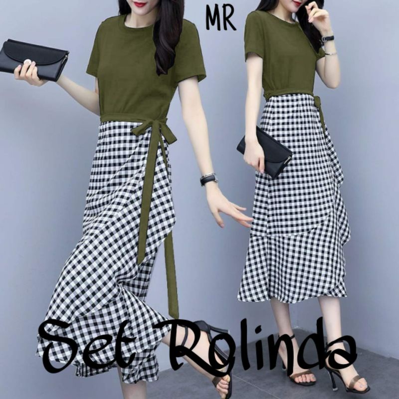 SET ROK ROLINDA KOTAK FASHION PAKAIAN WANITA SETELAN ATASAN DAN ROK MR