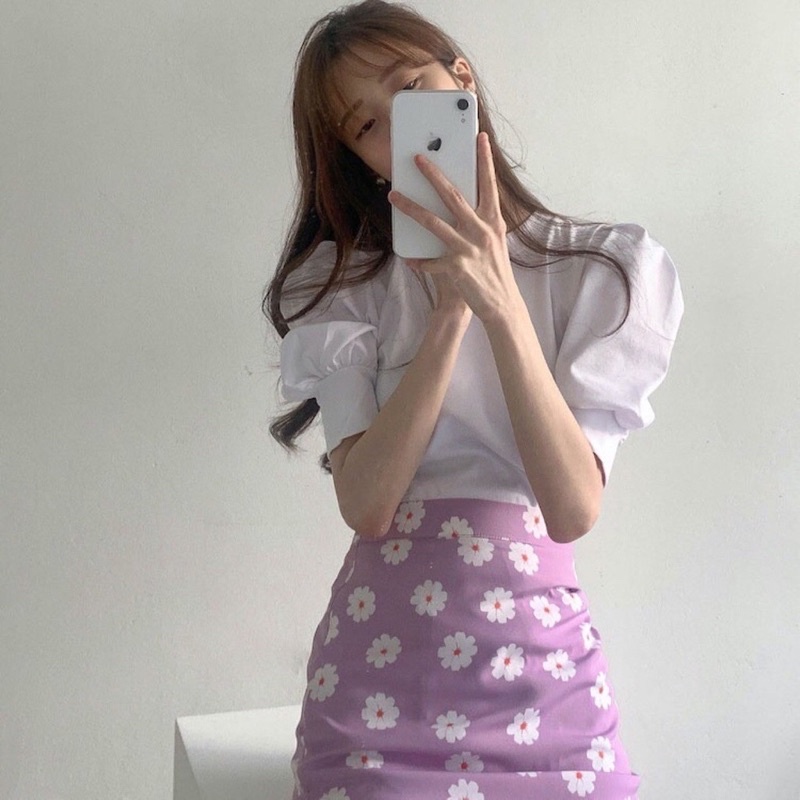 set kode 3555 setelan wanita import korea skort rok bunga korean style baju cewek wanita kaos set 66