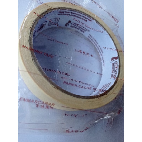 Lakban Kertas Masking Tape BAZIC 1inch x 20 Yard / Isolasi Kertas Murah Ukuran Sedang