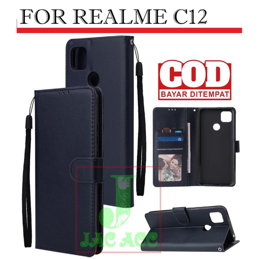 DOMPET HP UNTUK REALME C12 NEW (2020) LEATHER FLIP CASE REALME C12 NEW (2020)