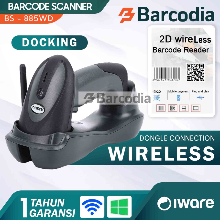 Barcode Scannder Wireless IWARE BS 885WD (QR CODE / PDF417 / E FAKTUR / AZTEC)