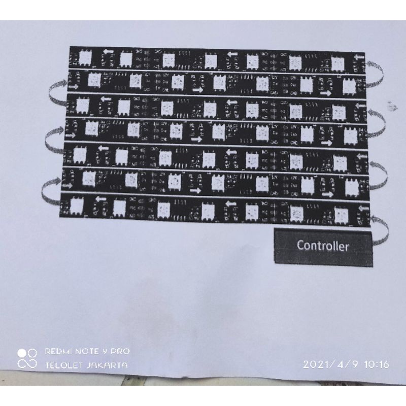 Modul strobo text wifi 7 baris