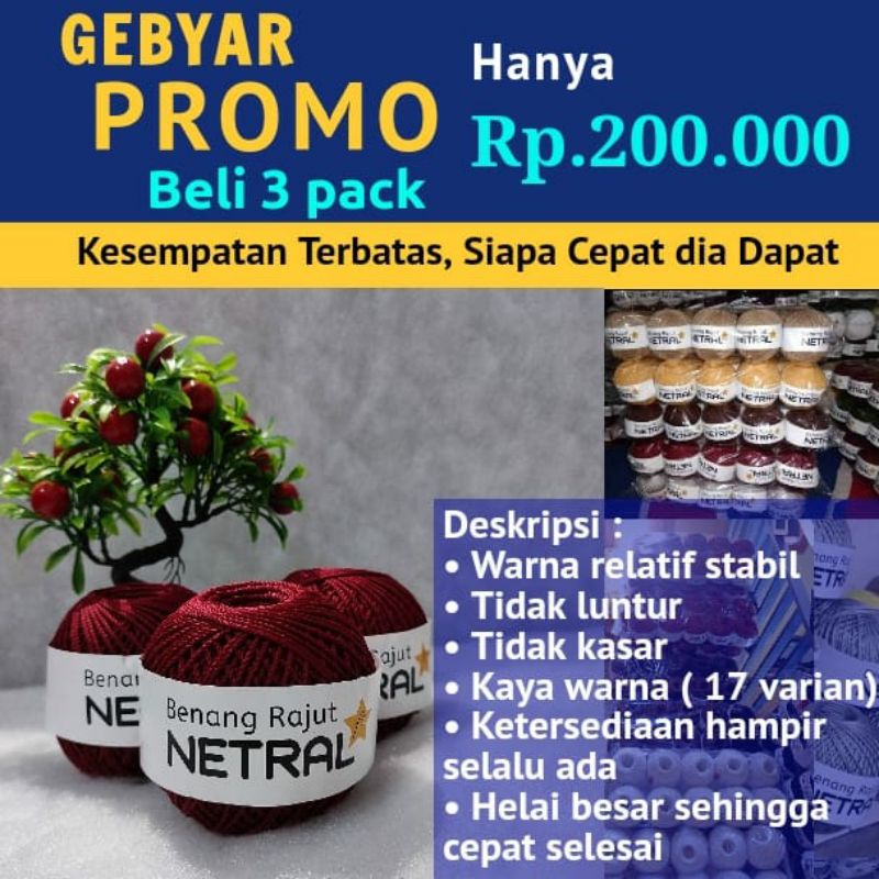 PROMO TERBATAS/BENANG RAJUT BILAL 3PCK (30PCS)