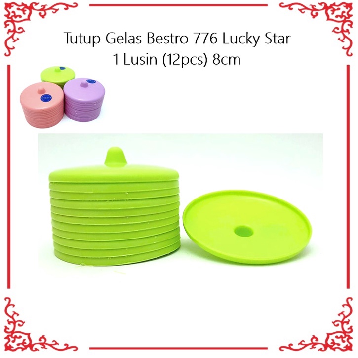 Tutup Gelas Bestro 776 Lucky Star 8cm 1 Lusin (12pcs)