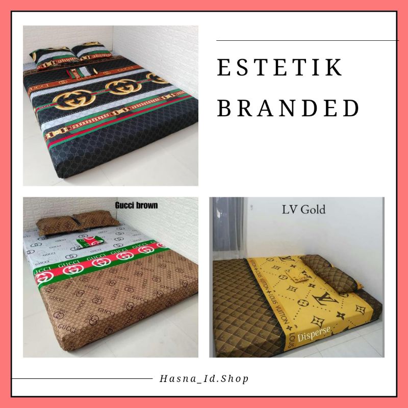 Seprei Motif Estetik Branded Lv Gucci Chanel Seprei Homemade Single  No 3 Queen No 2 King No 1