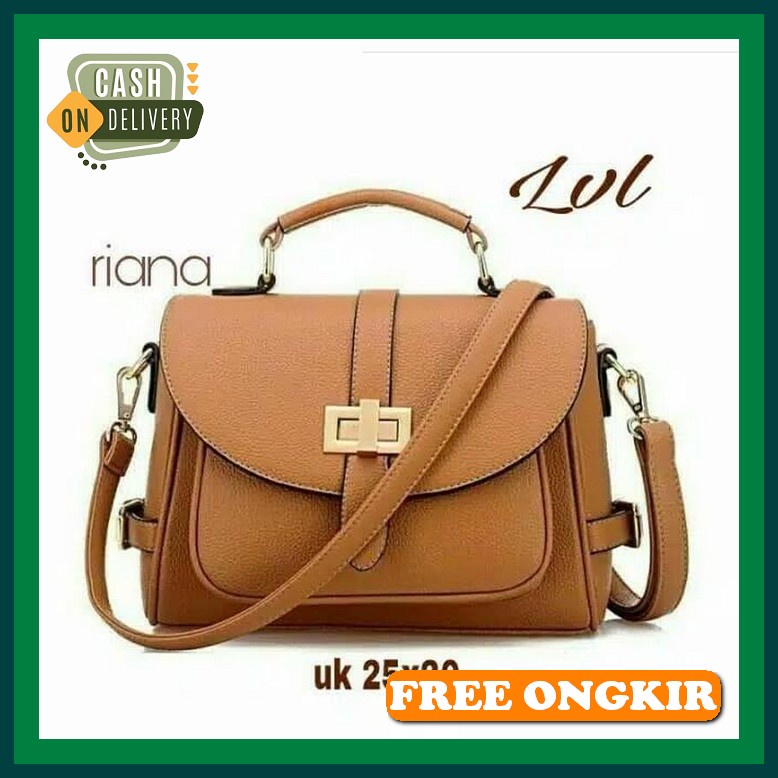Tas Selempang Wanita Semi Kulit Besar Casual Rantai Kanvas Mewah O4J0 Masa Kini Mini Stylish Pesta P