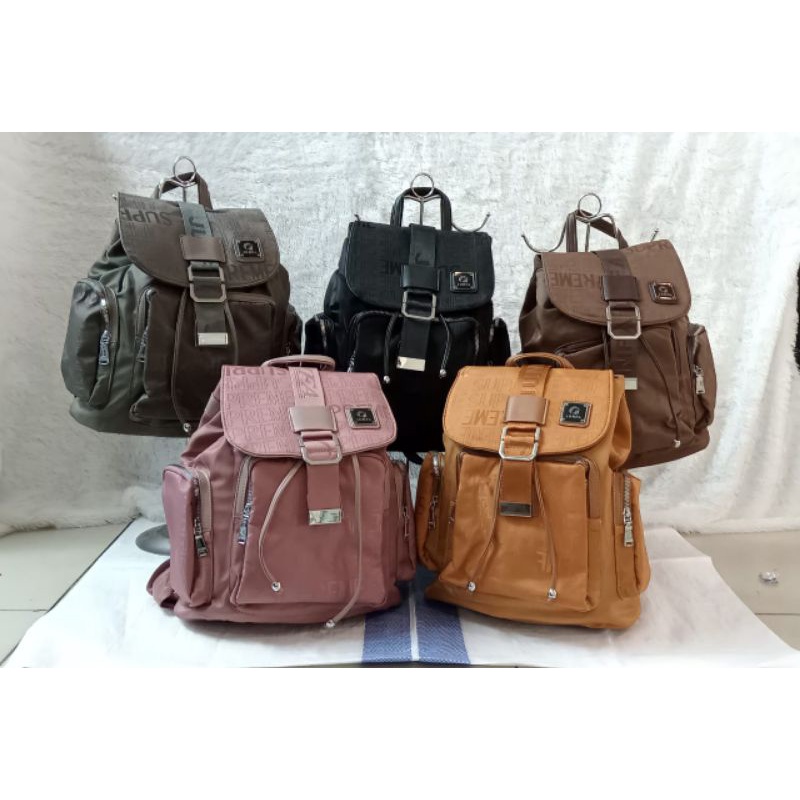 Junfa Ransel Serut Bahan Parasut Motif