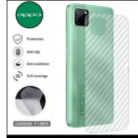 SKIN CARBON REALME C11 STIKER BELAKANG REALME C11 BACK SCREEN REALME C11 CLEAR CASE REALME C11 LARIS