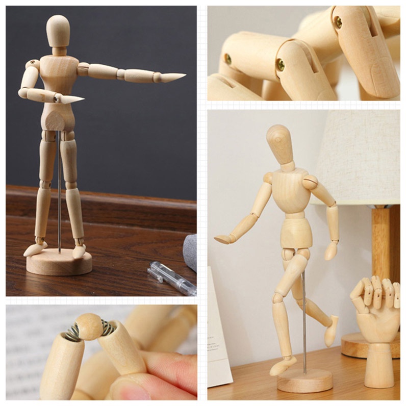 patung Manekin kayu Human Figure wooden 30cm untuk Model Gambar