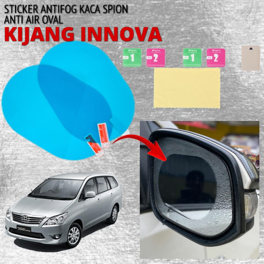 STICKER ANTIFOG KACA SPION ANTI AIR OVAL MOBIL KIJANG INNOVA