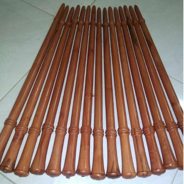 tongkat kayu stigi/tongkat komando kayu stigi asli 55cm/kayu langka