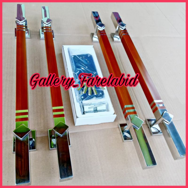 4 BATANG HANDLE FULL SET KUNCI Handle Pintu Rumah Stainless Steel 45 Cm Gagang Pintu Rumah Modern Pegangan Pintu Kupu Tarung Tarikan Pintu Rumah Utama Minimalis