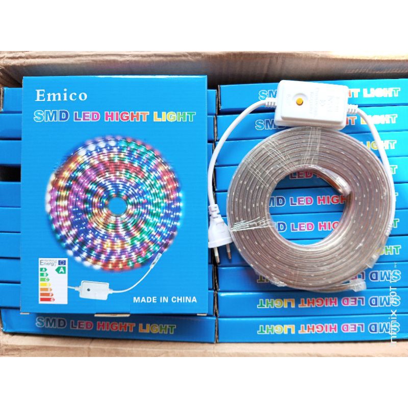 Hight Light LED Strip Selang RGB Multi Warna Warni Berkualitas Terbaik Emico Langsung Pasang