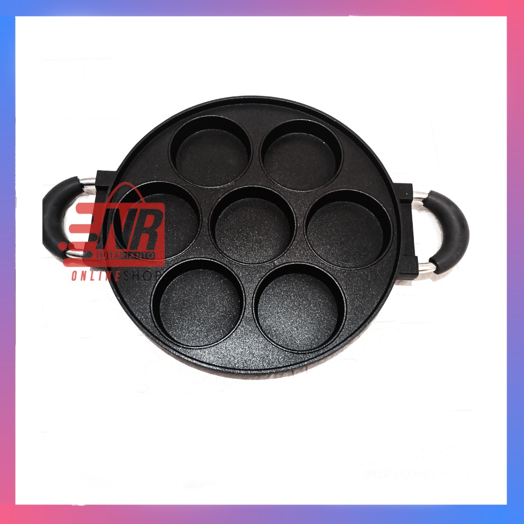 Cetakan Kue 7 Lubang Happy Call / Cetakan Martabak Mini / Cake Pan / Cetakan Bikang / Cetakan Kue Lumpur