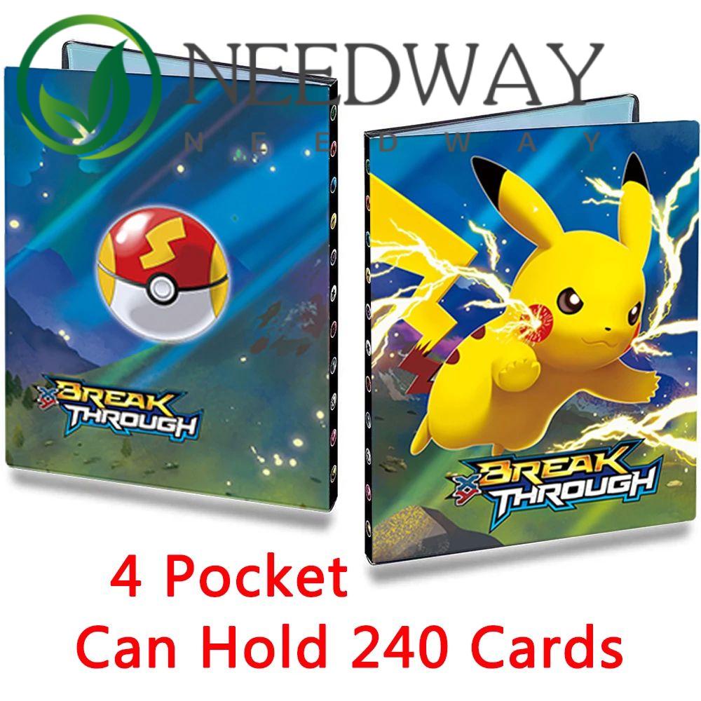 Needway  240PCS / Set Buku Album Holder Kartu Pokemon / Pikachu Untuk Koleksi / Mainan Anak