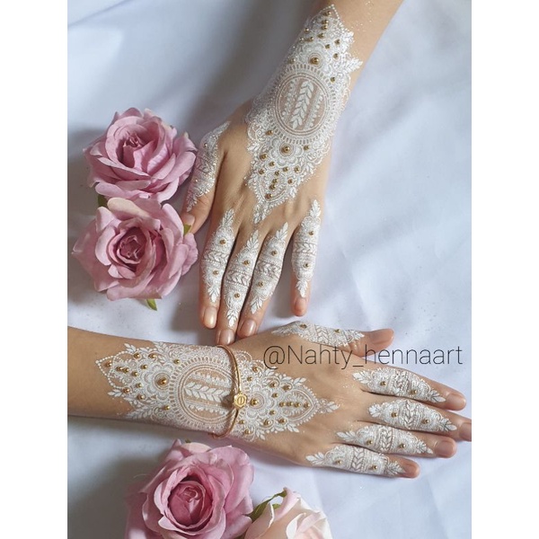 HENNA INSTAN TATO TEMPORARY (4) | HENA PENGANTIN/HENNA WEDDING | HENNA TINGGAL TEMPEL | WHITE SERIES