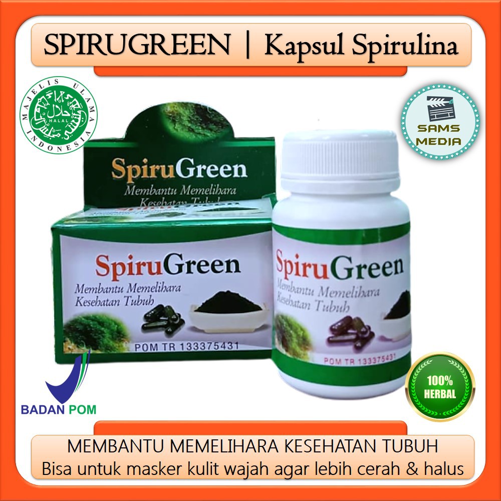 SPIRUGREEN | Kapsul Spirulina Bisa Dikonsumsi / Untuk Masker Wajah  Spirulina Terbaik - Samsmedia