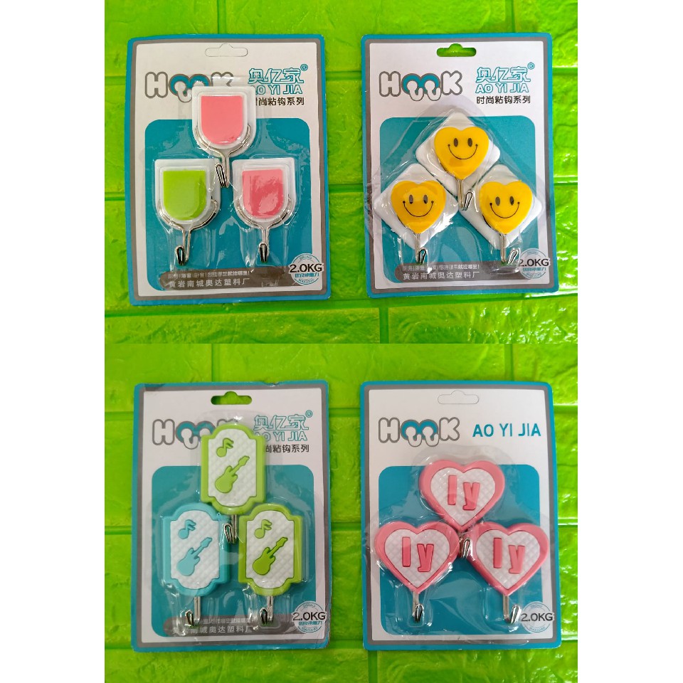 Gantungan Hook Baju - Gantungan Tempel Karakter - Stick Hook - Gantungan Hook - Gantungan Baju Hook Karakter - gantungan baju tempel karakter
