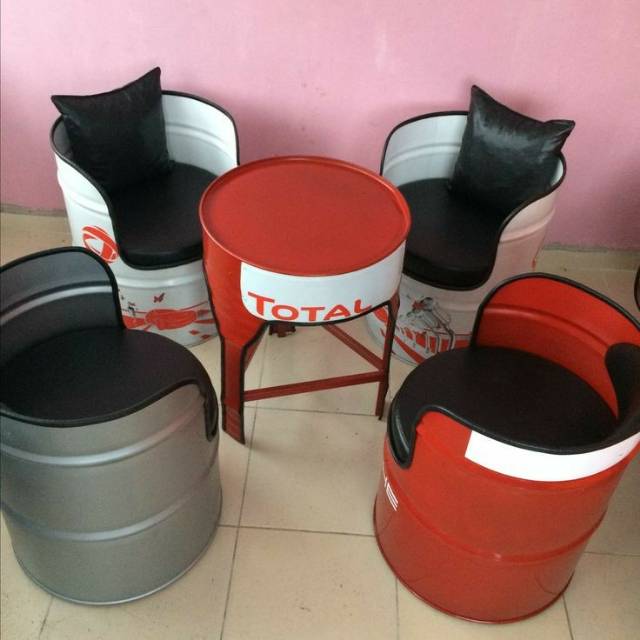  1  set  kursi  drum  dan meja kursi  kekinian meja modern 