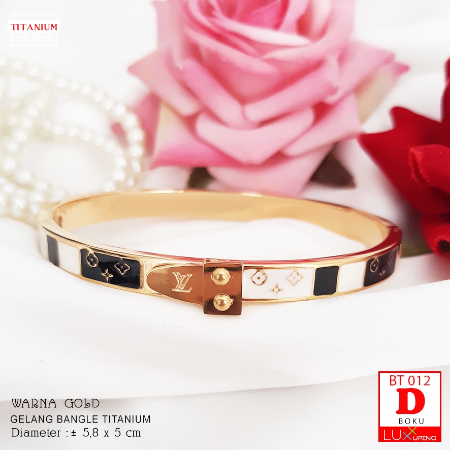 BT 012 Gelang Titanium Premium Wanita Dewasa Perhiasan Mas Rose Gold Mata Zirkon Aksesoris Fashion Brand Dunia Gelang Titanium Anti Karat Selamanya Luxx Xuping