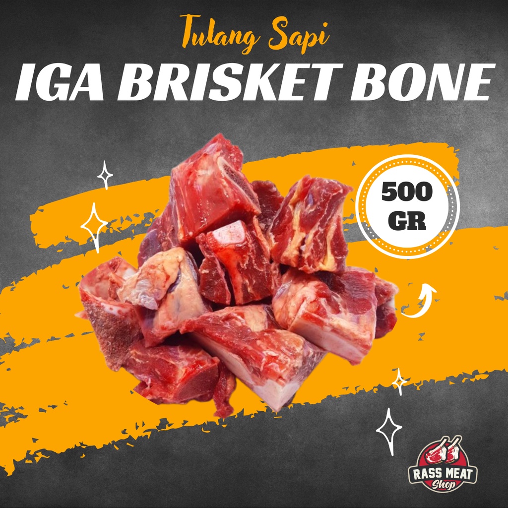 

Tulang Iga sapi Brisket / Tulang Muda Sop AUS 500Gr Halal Kualitas Impor