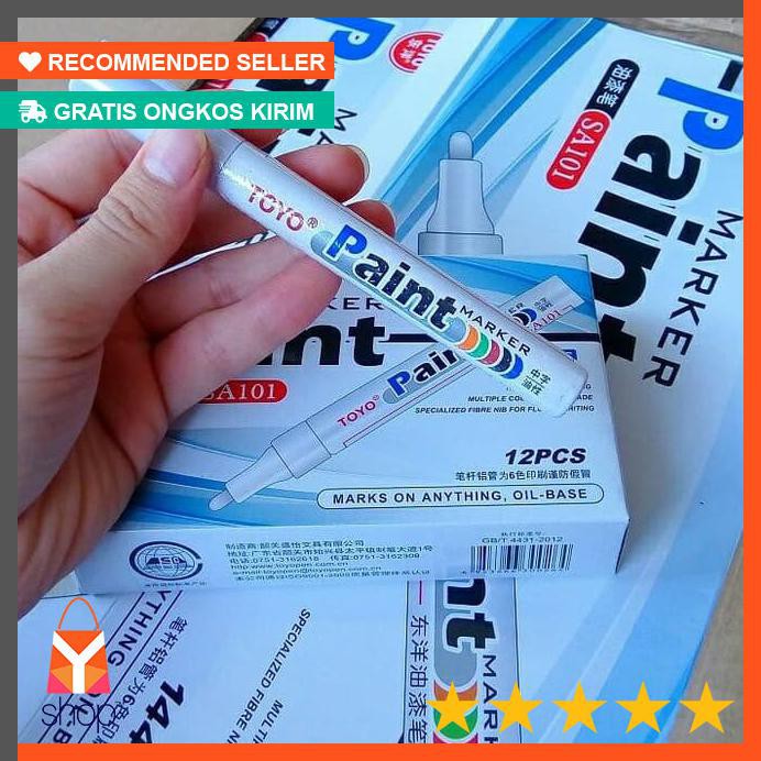 

TERPOPULER ! spidol ban putih toyo paint marker ori - Hitam