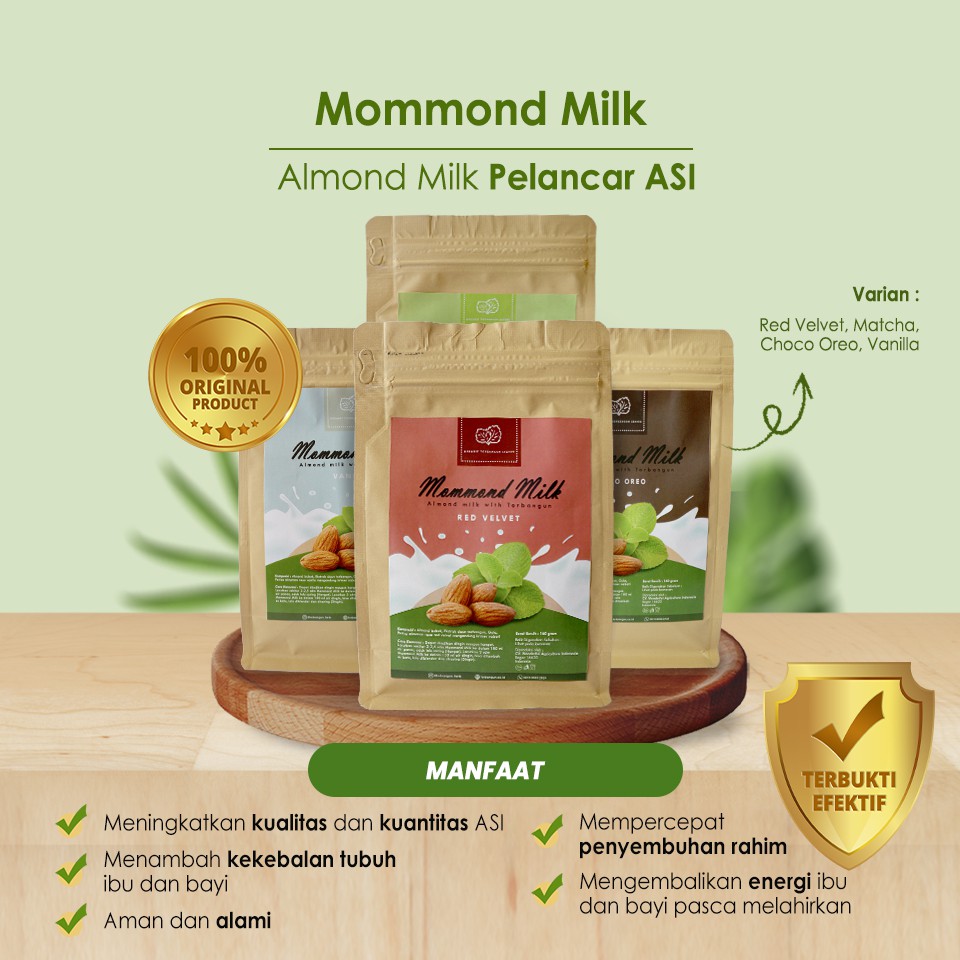 Mommond Milk Susu Almond Pelancar Asi Booster Kekinian Torbangun Herbal Untuk Ibu Menyusui Shopee Indonesia