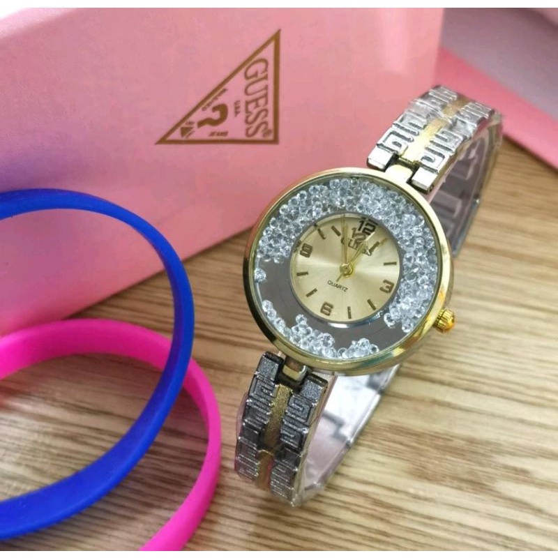 Jam Tangan Wanita Jam Tangan Terlaris Rantai Free Box &amp; Baterai