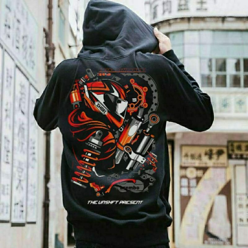 COD BEST SELLER Jaket Hoodie Sunmori Japanese Rider Warna Hitam Pria