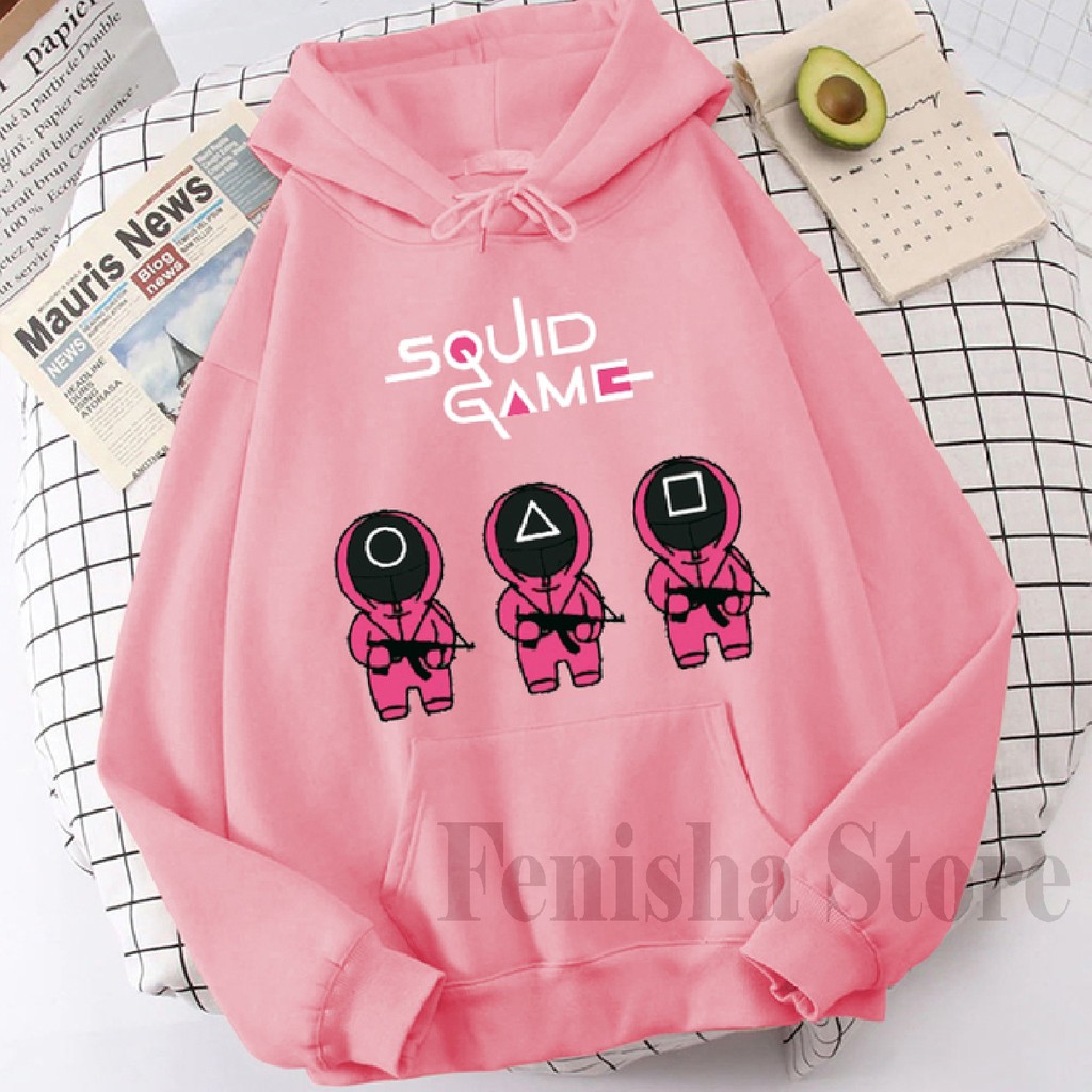 FenisahaStore Netflix Squid Game Jaket Sweater Hoodie Unisex  pria Dan Wanita Size M L XL XXL