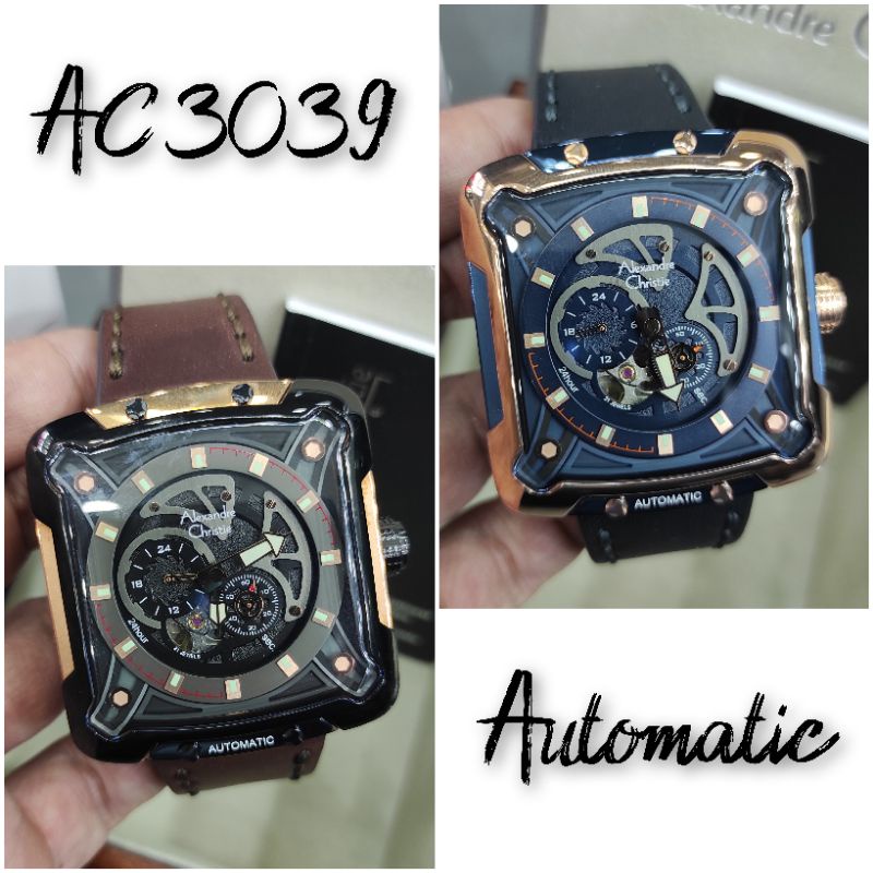 JAM TANGAN PRIA ALEXANDRE CHRISTIE AC 3039 / AC3039 AUTOMATIC TALI KULIT ORIGINAL