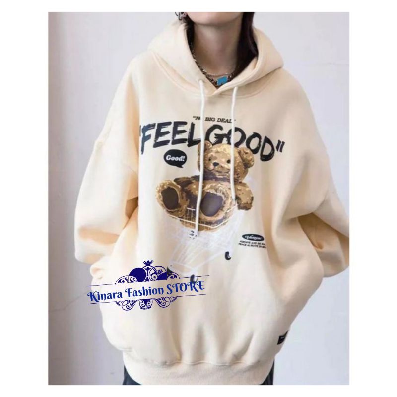 FEEL GOOD TEDDY Hoodie Sweater Oversize | Outerwear Pria Wanita Terbaru Fashion Terkini Korean Style