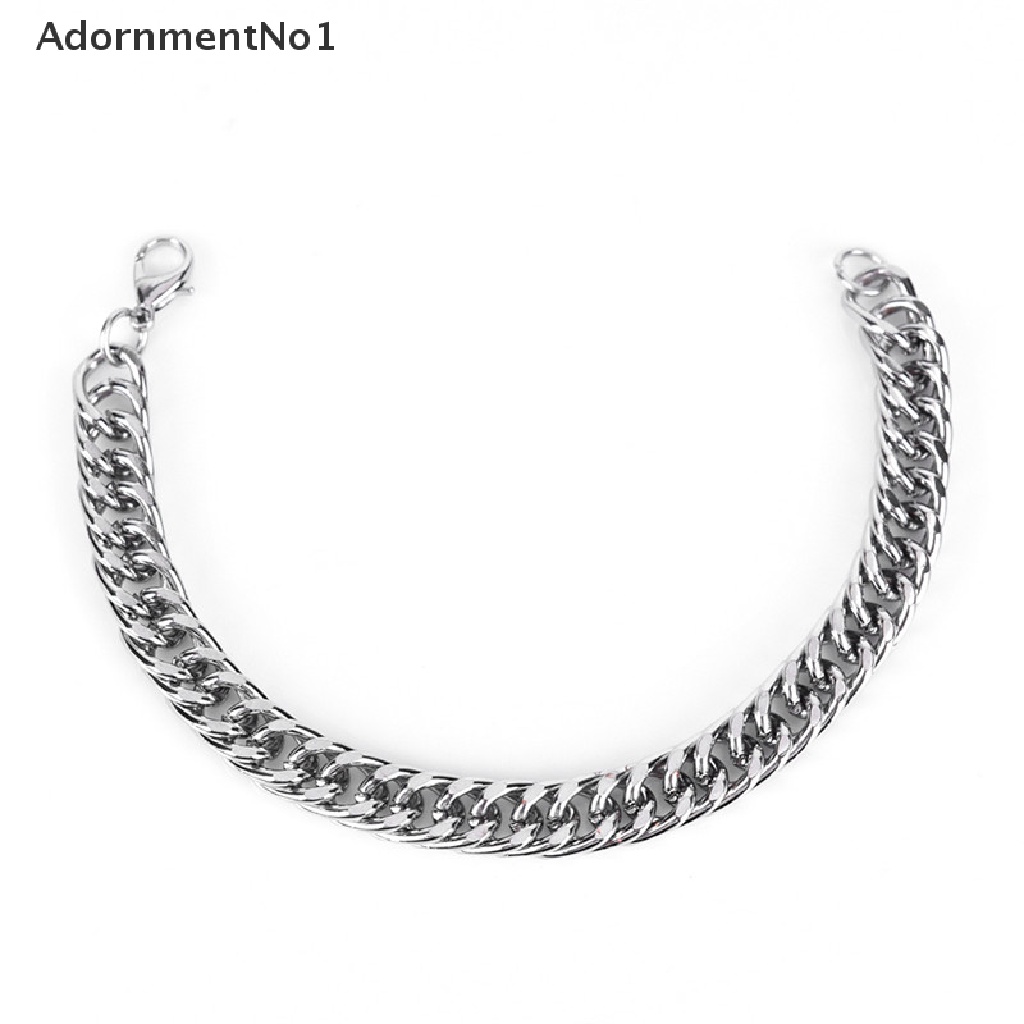 (AdornmentNo1) Gelang Tangan Rantai Bahan Stainless Steel Gaya Punk Untuk Pria