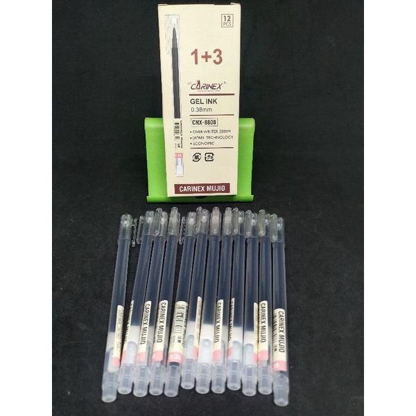 

PEN.GEL.BOLPOIN.PENA.PULPEN.CARINEX.Hitam..ISI.12.pcs