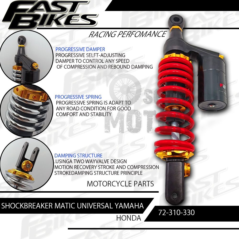 SHOCKBREAKER FASTBIKES MATIC TABUNG ATAS NEW UNIVERSAL HONDA YAMAHA XO motor