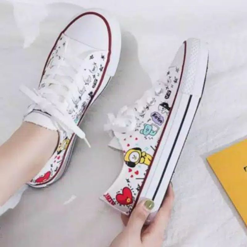 Sepatu BTS bt21 karakter converse sepatu wanita bts karakter converse