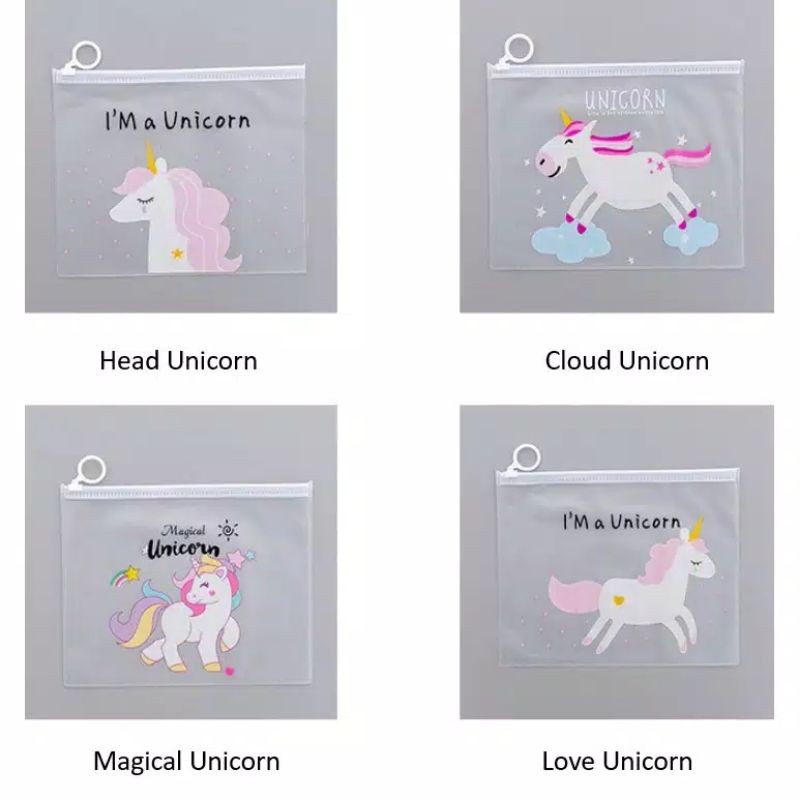 

BERKAH✨Tempat Pensil Transparan Motif Karakter / Map File / Zipper Bag / Tas Zipper Pouch