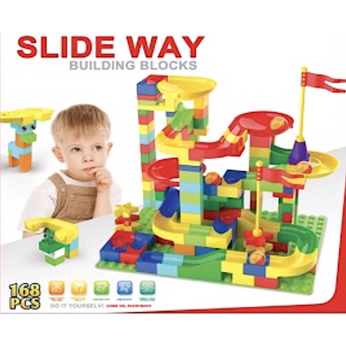 Toko Mainan ALFA Balap Kelereng Marble Run Building Blocks 79168 (168pcs)