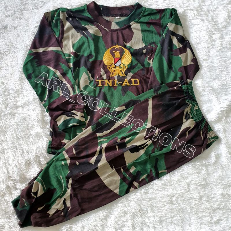 setelan kaos anak loreng malpinas tni - baju kid's army tangan panjang