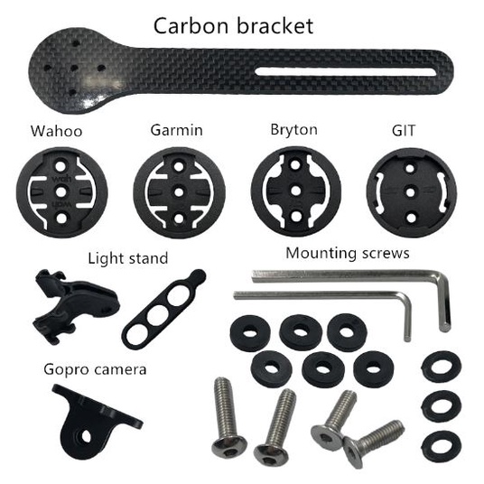 Carbon Holder Barfly Mount Braket Dudukan Cyclocomp Speedometer Integrated Dropbar Handlebar Sepeda 