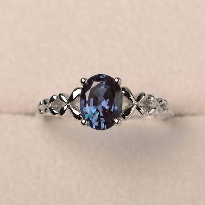 Cincin Bahan 925 Silver Aksen Zircon Warna Biru Untuk Perhiasan