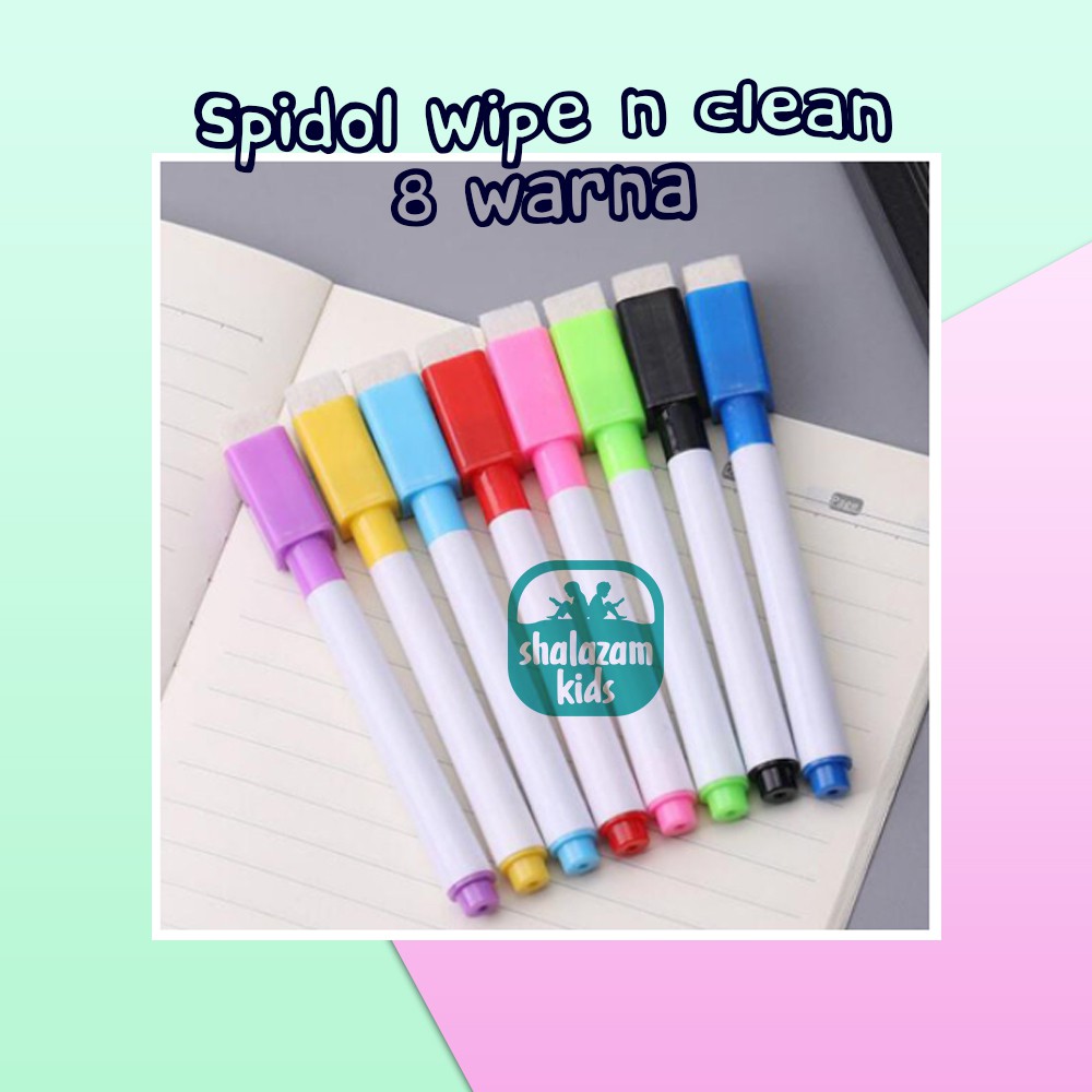 

Shalazam Kids - SPIDOL WIPE & CLEAN 8 WARNA