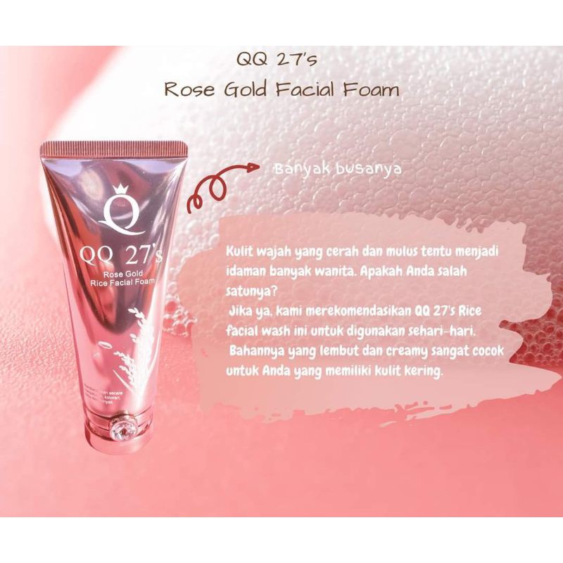 QQ27S Rose Gold Rice Facial Foam 100gr QQ 27'S