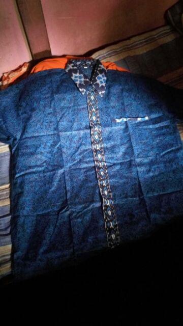 Pabrik Batik Jumbo Hrb026 Kenongo Kemeja Batik Pria Pendek Pekalongan Padi M L Xl Sogan Tulis Halus.