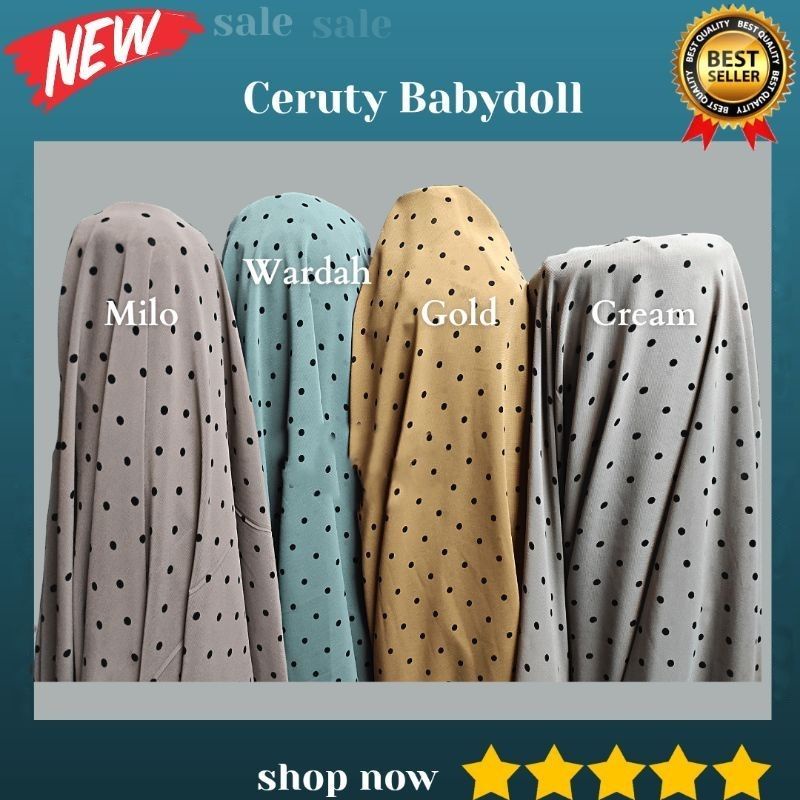 Promo 12.12 Sale Kain Ceruty Ceruti Motif Kain Ceruty Babydoll Premium Motif Polkadot