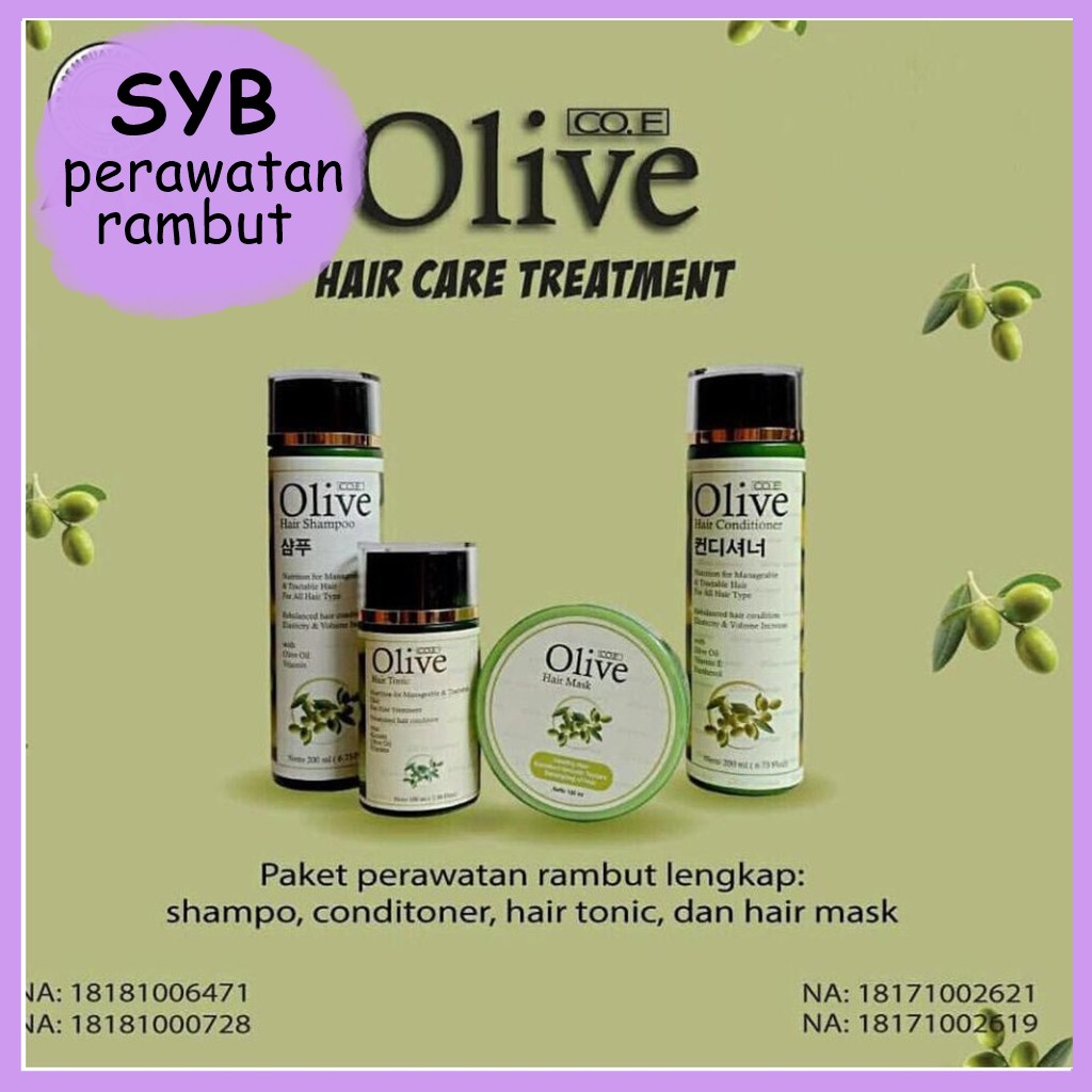 SYB MAHKOTA SHAMPOO 3in1,OLIVE CONDI,SHAMPO+KEMIRI,HAIR TONIC,HAIR MASK ORIGINAL BPOM